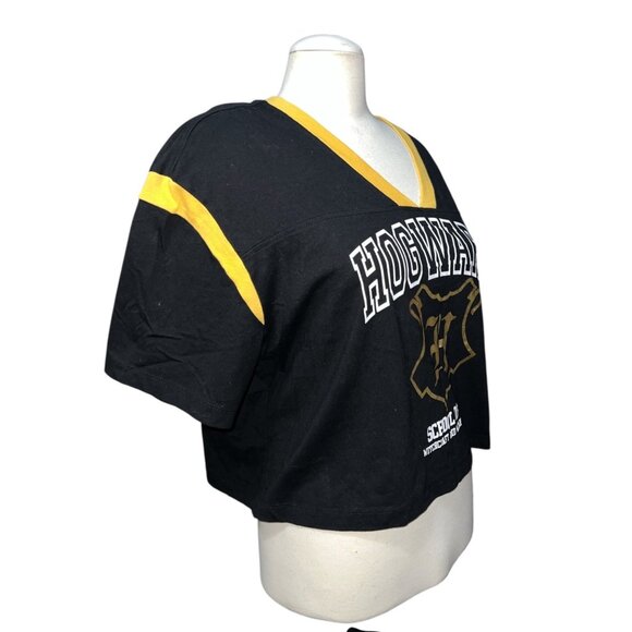 Harry Potter Hogwarts Black & Yellow Cropped T-Shirt XXXL - Picture 8 of 8